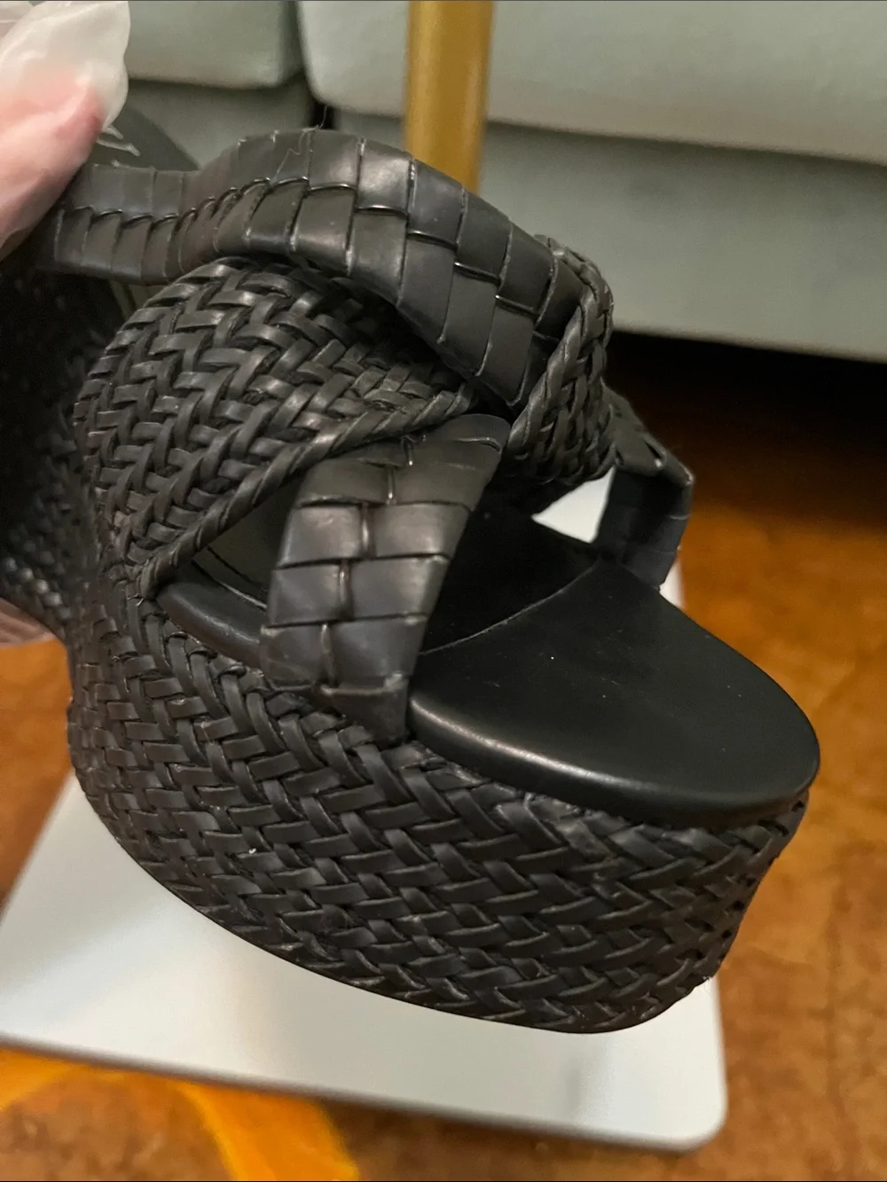 GUESS Black Woven Knot Platform Slide Sandals NEW size US 8 women’s